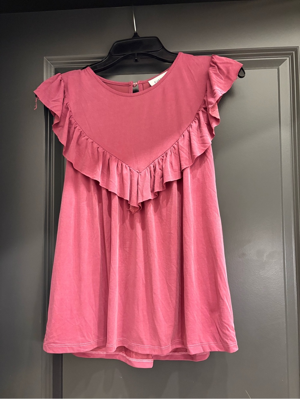 Evereve Pink Ruffle Yoke Sleeveless Tunic